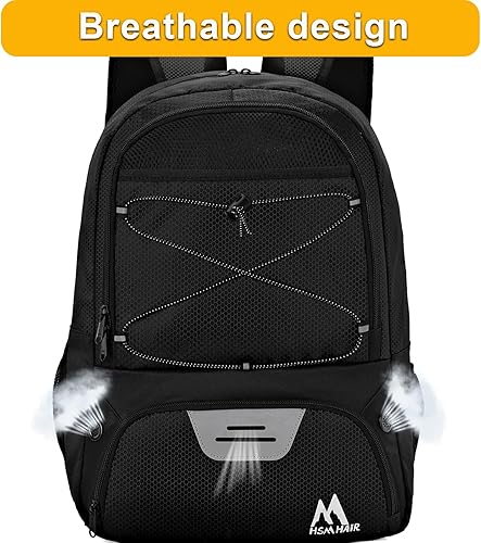 Miniatura 4 de Bolsa de fútbol, mochila y mochila para fútbol, voleibol y baloncesto, con compartimento para pelotas y tacos separados