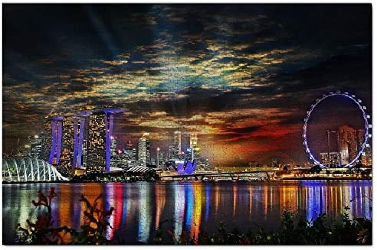 Singapore Gardens By The Bay Singapore Jigsaw Puzzle For Adults 1000 Piece Wooden Travel Gift Souvenir 52x38CM