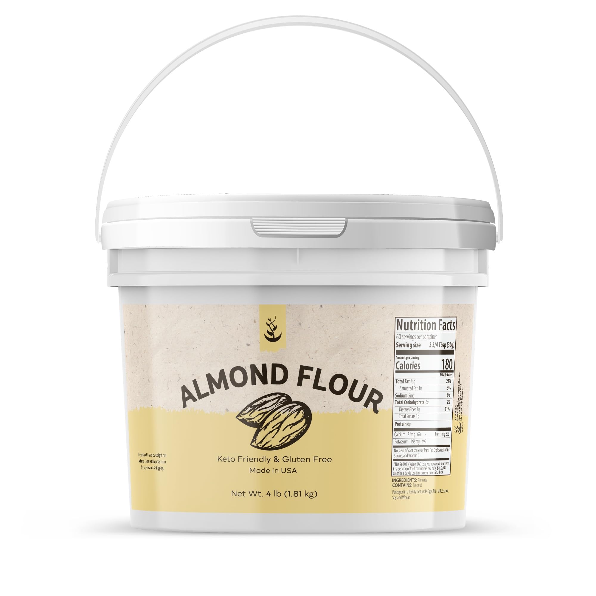 Pure Original Ingredients Almond Flour (1 Gallon), Extra Fine, Non-GMO
