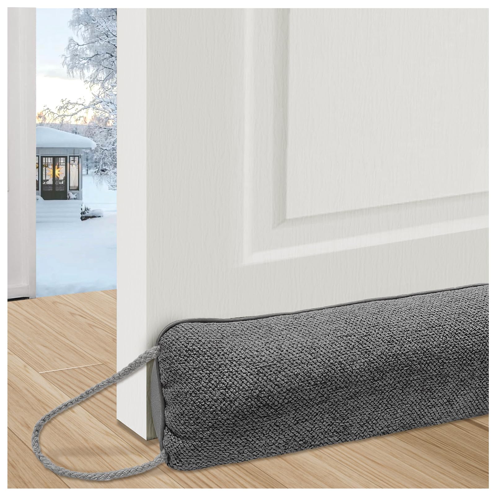 euluoziqing 91cm Burlete Puertas, Burlete Protector contra Frío y Viento, Tapón de Bajo Puerta, Burlete Ventana para Sala de Estar, Dormitorio, Cocina (Gris)