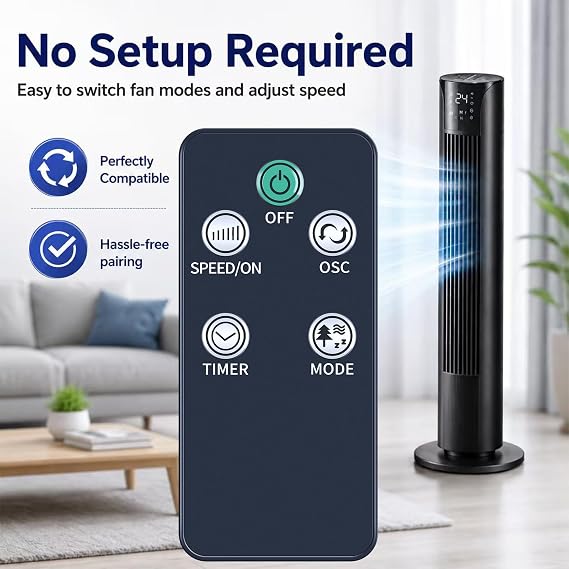 ZWP Replacement Remote Control for Black+Decker 46 Inch Tower Fan BFTR146
