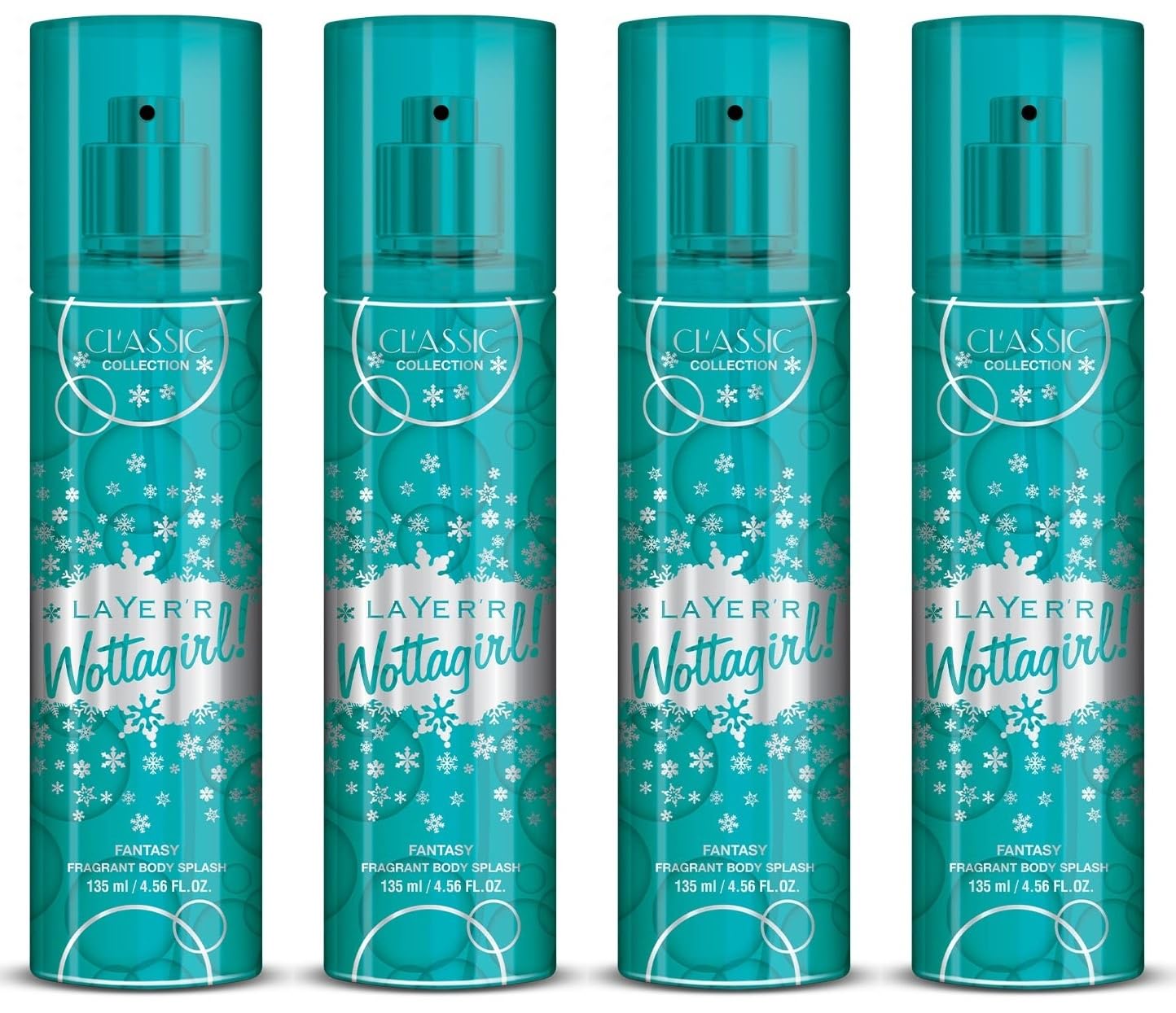 Layer'r Wottagirl Classic Collection Fantasy Fragrant Body Splash, 135ml x Pack of 4