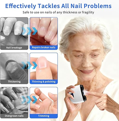 Miniatura 3 de 2026 New 3 in 1 Electric Nail Clipper for Thick Nails & Fragile Nails with Display, 3-Speed, LED Light & Storage, Rechargeable Electric Nail