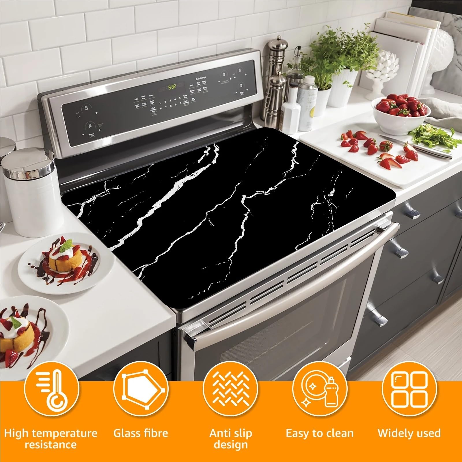Alfombrilla Escurreplatos Estera for placa de cocina de inducción, cubiertas de silicona for cocina de inducción, estera protectora antideslizante for placa de cocina de inducción resistente al calor(