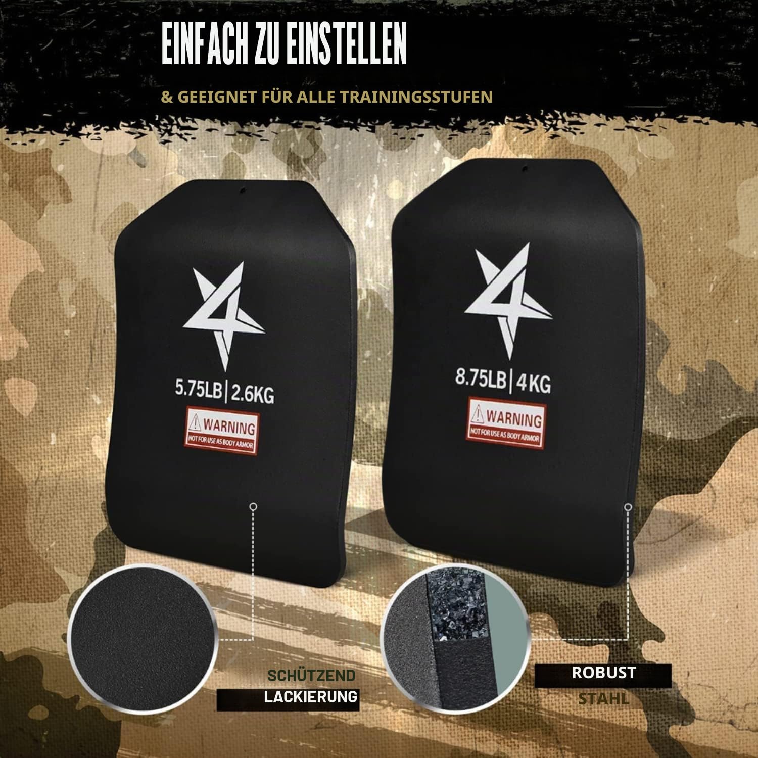 Yes4All Gewichtswestenplatte 5,75/8,75/14/9 kg Paar, Gewichtsplatten für Weste, taktische Platte, Hantelscheibe mit gebogenem ergonomischem Design für Laufen, schweres Training