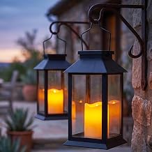 Neoglint 2 Pack Solar Flame Lantern Outdoor Waterproof