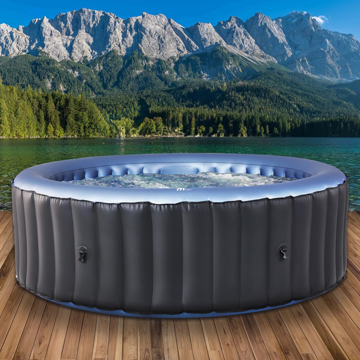 BRAST® Whirlpool aufblasbar Bergen | Outdoor Whirlpool 8 Personen mit 144 Massagedüsen