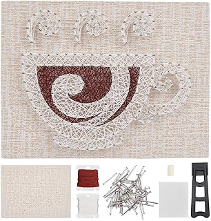 WEBEEDY DIY String Art Kit for Adults Beginner, Coffee Tea Cup Adults Crafts Project 3D Nail String Art Supplies with Frame Accessories for Holiday Brithday Valentine's Day Christmas Gift