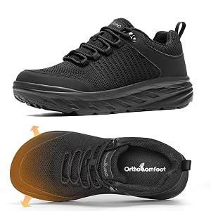 OrthoComfoot Mens Orthopedic Comfortable Diabetic Wide Shoes Wide Toe Box Arch Support Plantar Fasciitis Sports Sneakers Fashion Casual