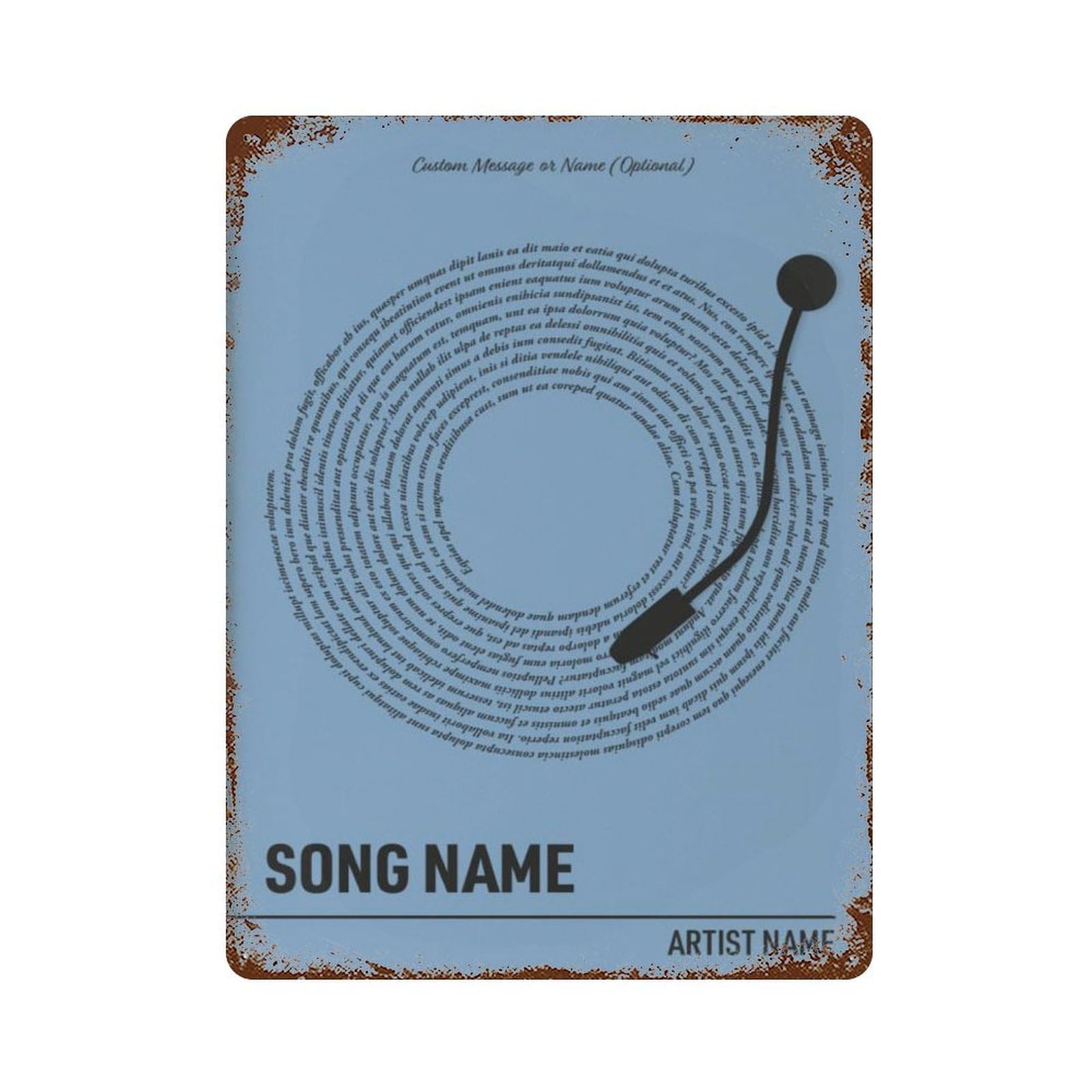 xiaoxiaoshen Custom Vinyl Record Lyrics Retro Music Wall Decor Art Metal Tin Poster Modern Home Decor Art Home Bar Shop Decorations Vintage Sign 40x30cm