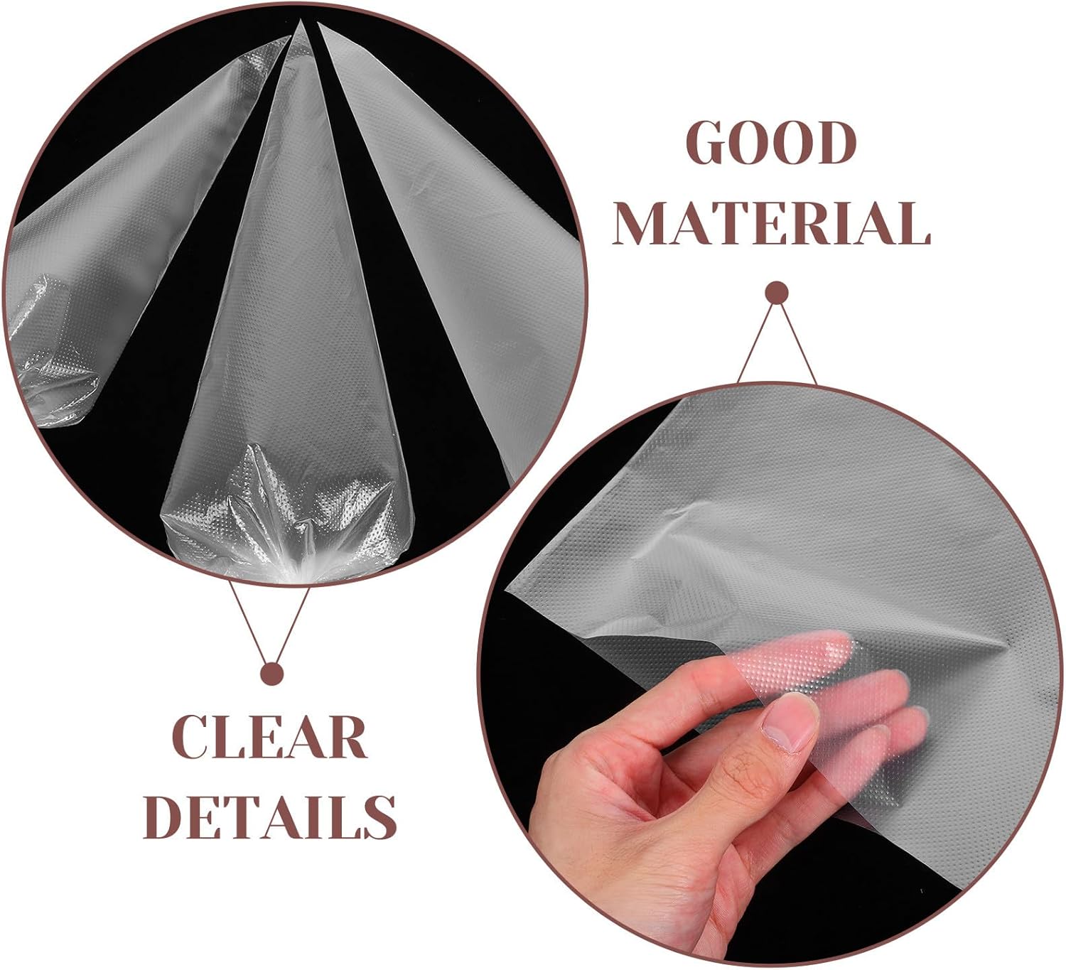 Cabilock 300pcs Icing Bags: Transparent Disposable Piping Bags for Frosting Cake Pastry Icing - Decorating Pouches for Home Baking and Bakery