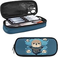 Vista 14 de Estuche para lápices con estampado de huellas de perro, bolsa de lápices de gran capacidad, estuche para lápices, estuche de almacenamiento