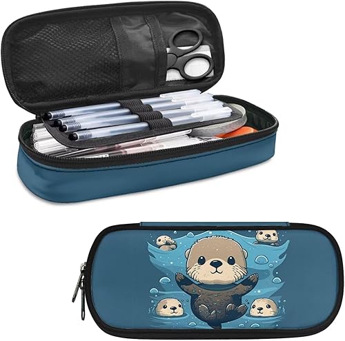 Miniatura 14 de Estuche para lápices con estampado de huellas de perro, bolsa de lápices de gran capacidad, estuche para lápices, estuche de almacenamiento