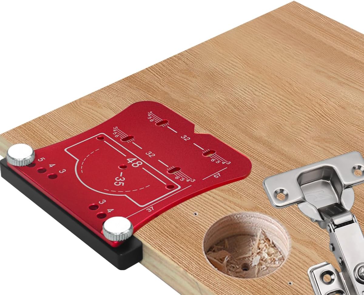 TOOLCOOL Cabinet Door Hinge Jig Concealed Hinge Jig Cabinet Hardware Jig Marking Template for 35mm Concealed Hinges