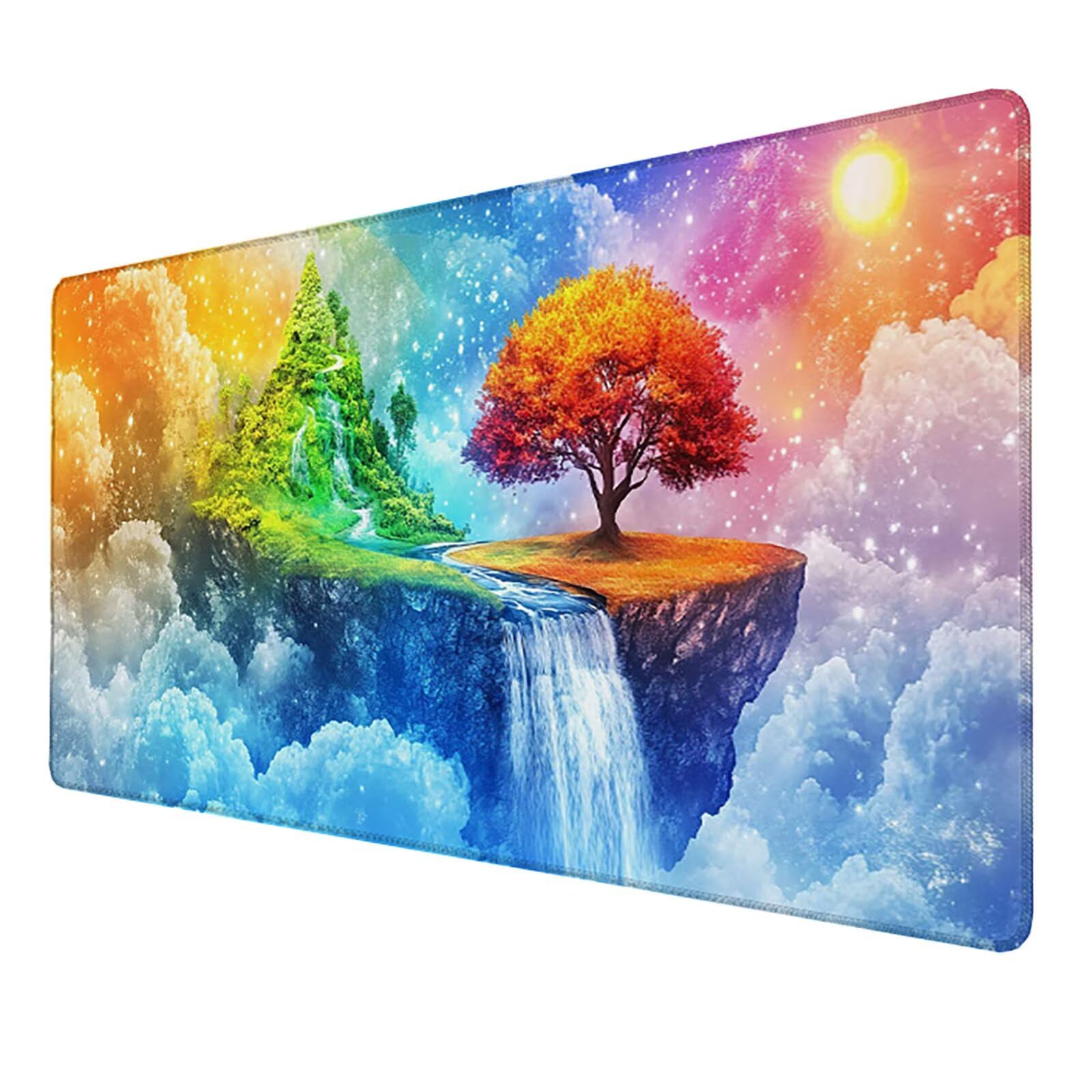 Podkładka pod mysz biurkową z myszką, podkładka pod mysz XXL (1200 x 600 x 3 mm) podkładka pod mysz do gier, duża podkładka pod mysz (krajobraz), mata na biurko z antypoślizgową podstawą (kolor ) X-8