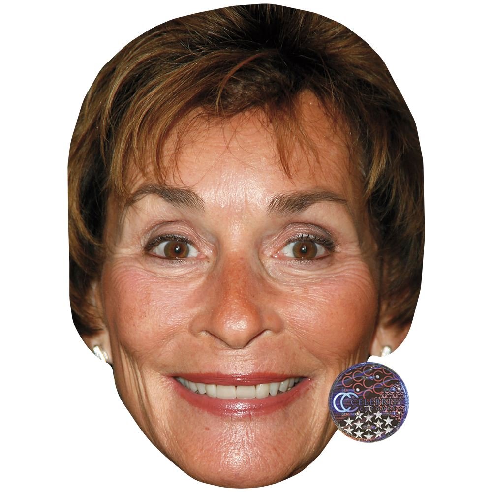 Judy Sheindlin Celebrity Mask, Flat Card Face, Fancy Dress Mask
