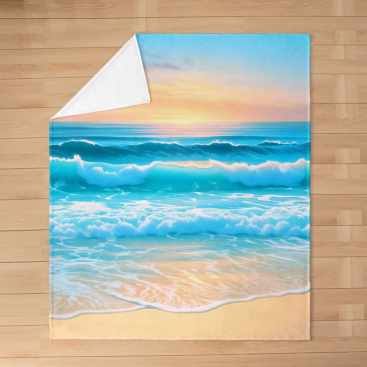 Homewish Manta de franela con ondas de surf gradiente de 60 x 80 pulgadas