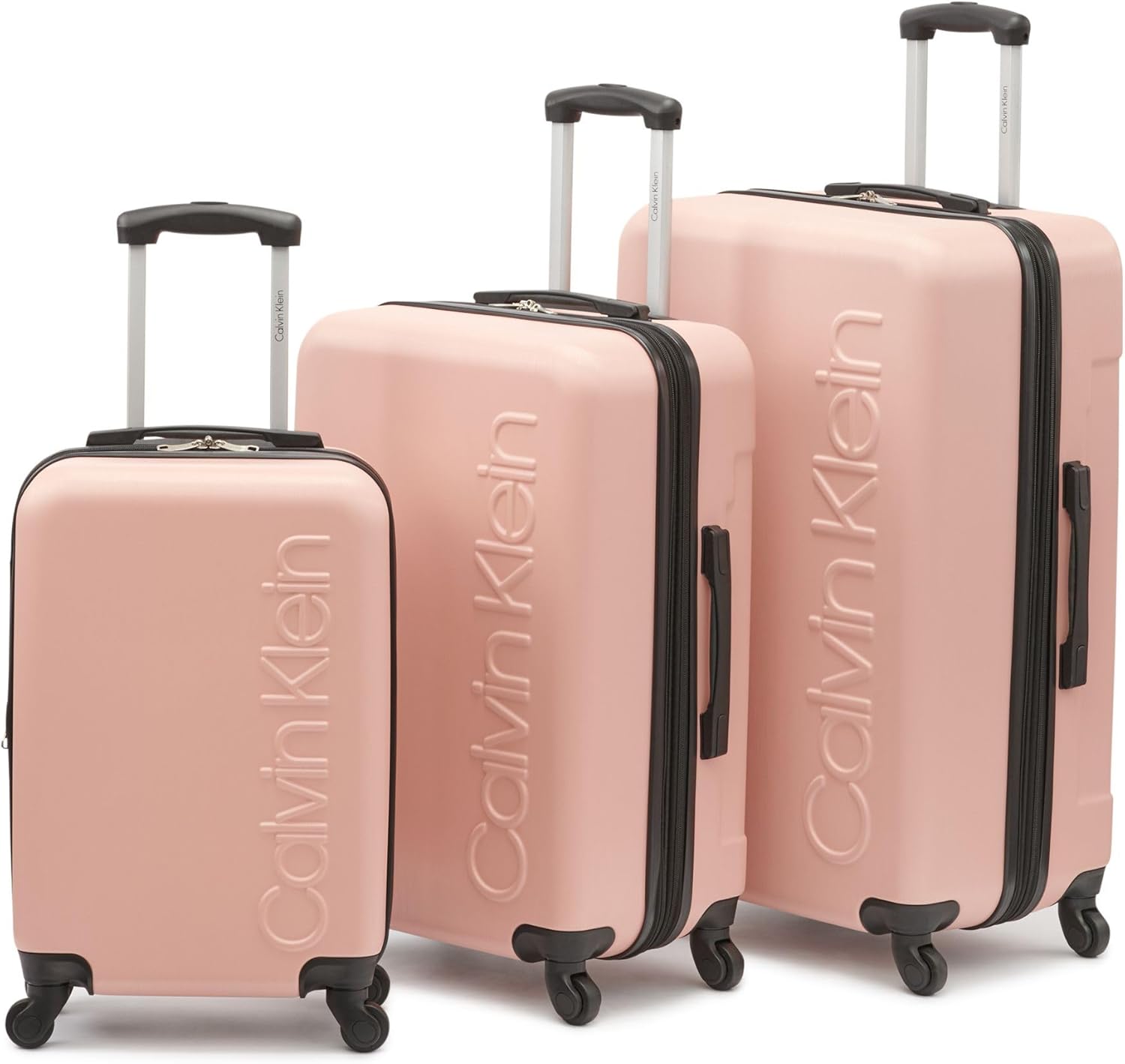 Calvin Klein Women's Hard Side Upright Luggage Spinner Light Weight Suitcase, Mellow Rose, Large - Image 10