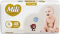 Mili Fralda Infantil Love & Care Tamanho G, Alta Absorção, Ajuste Confortável, 48 Unidades