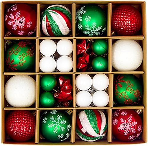 Miniatura 6 de Generic 44 bolas de Navidad, decoración de árbol de Navidad, decoración colgante de árbol de Navidad, adornos brillantes, surtido para Año Nuevo,