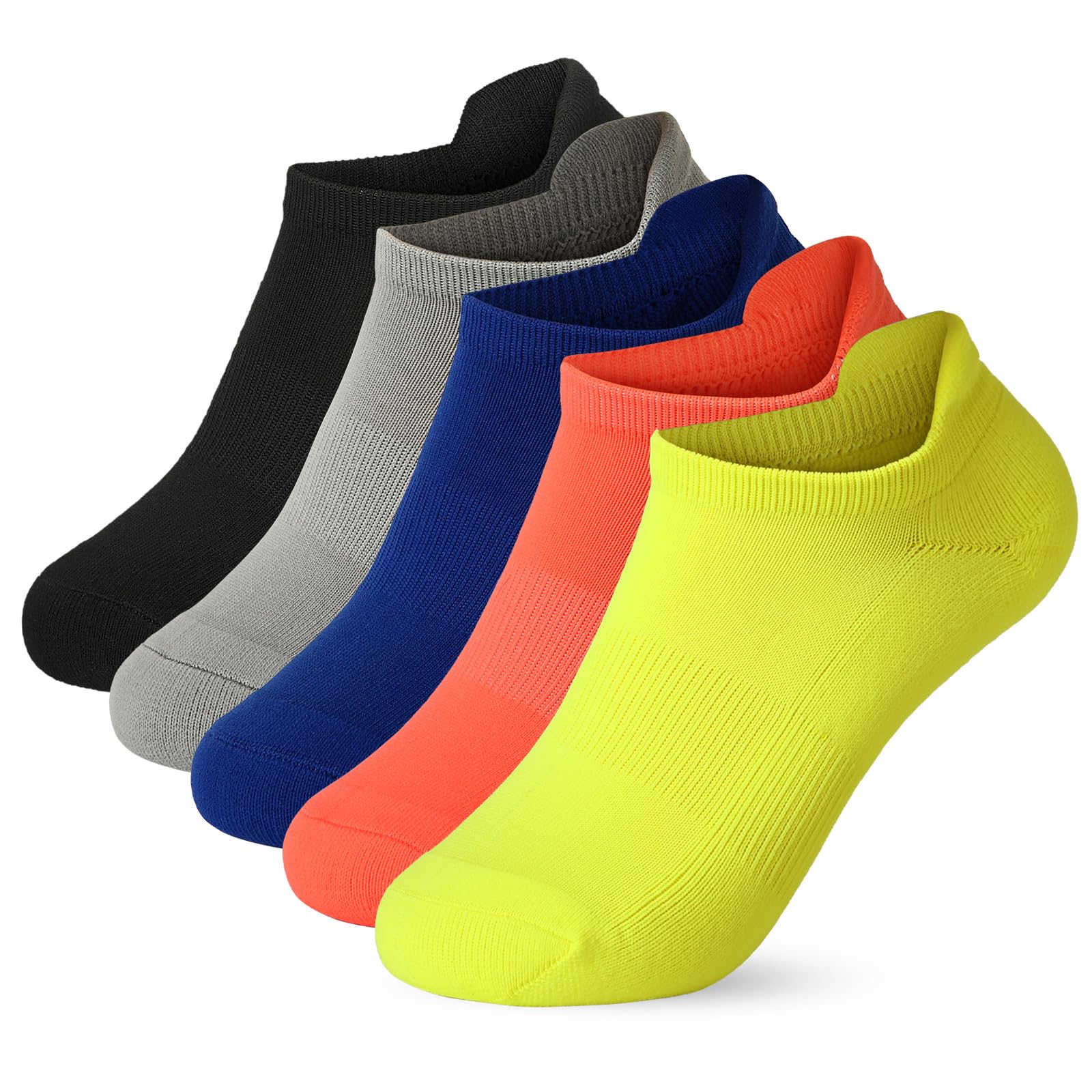 FGZ No Show Socks Women Men Low Socks Heel Tab Athletic Running Non Slip 5 Pairs