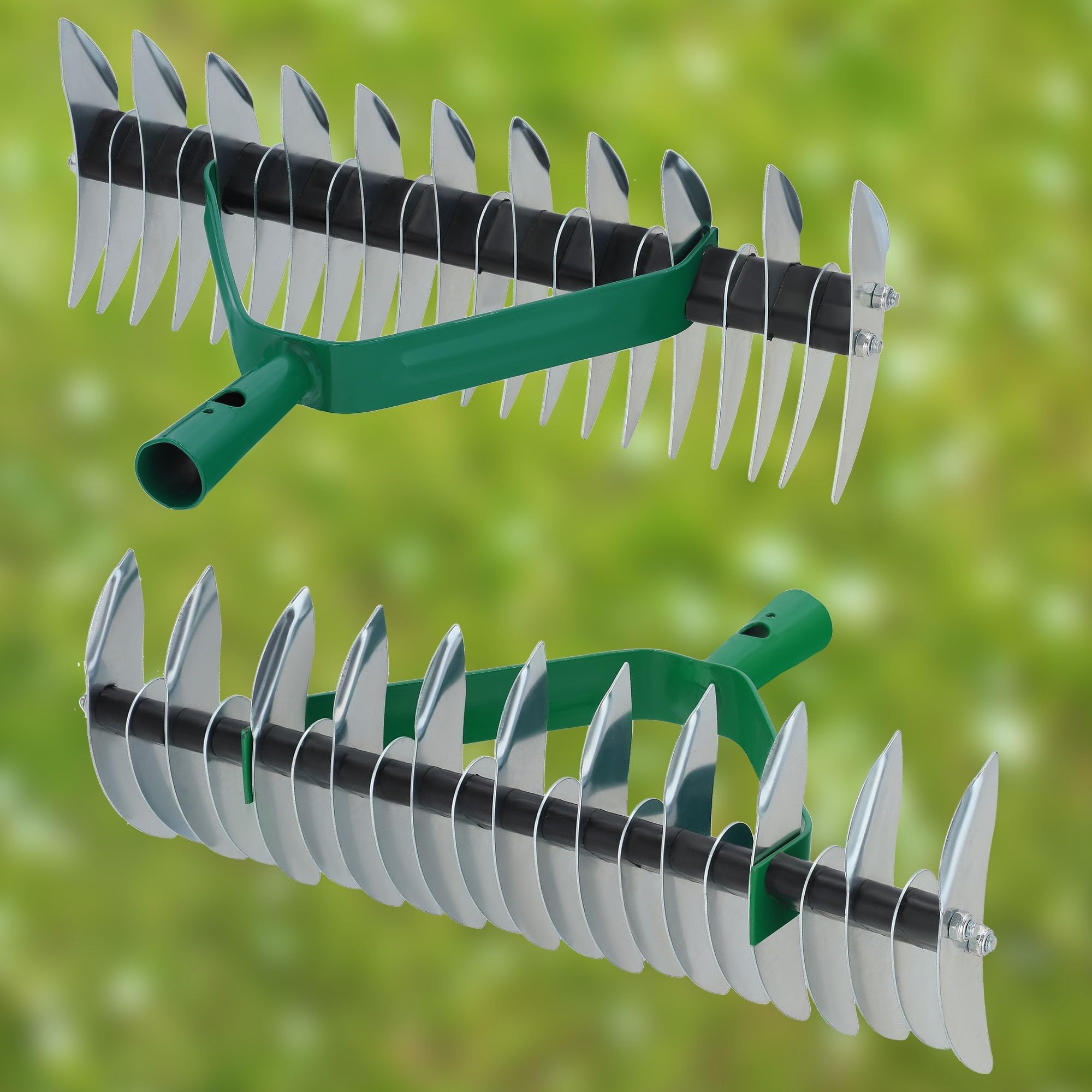 KOTARBAU® Rastrello Sarchiatore Acciaio Zincato Rastrello da Taglio 360 mm Aeratore per Prato Rastrelliera per l'eliminazione di Muschio e Feltro Utensili da Giardinaggio Rastrellini a Mano