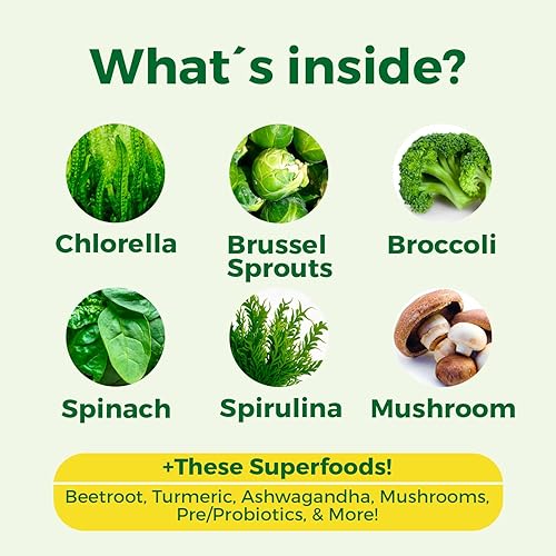 Miniatura 3 de Superfood - Gomitas de frutas y verduras (120 masticables), más de 12 superfrutas y 30 verduras, frutas y hierbas, vitaminas de frutas y verduras,