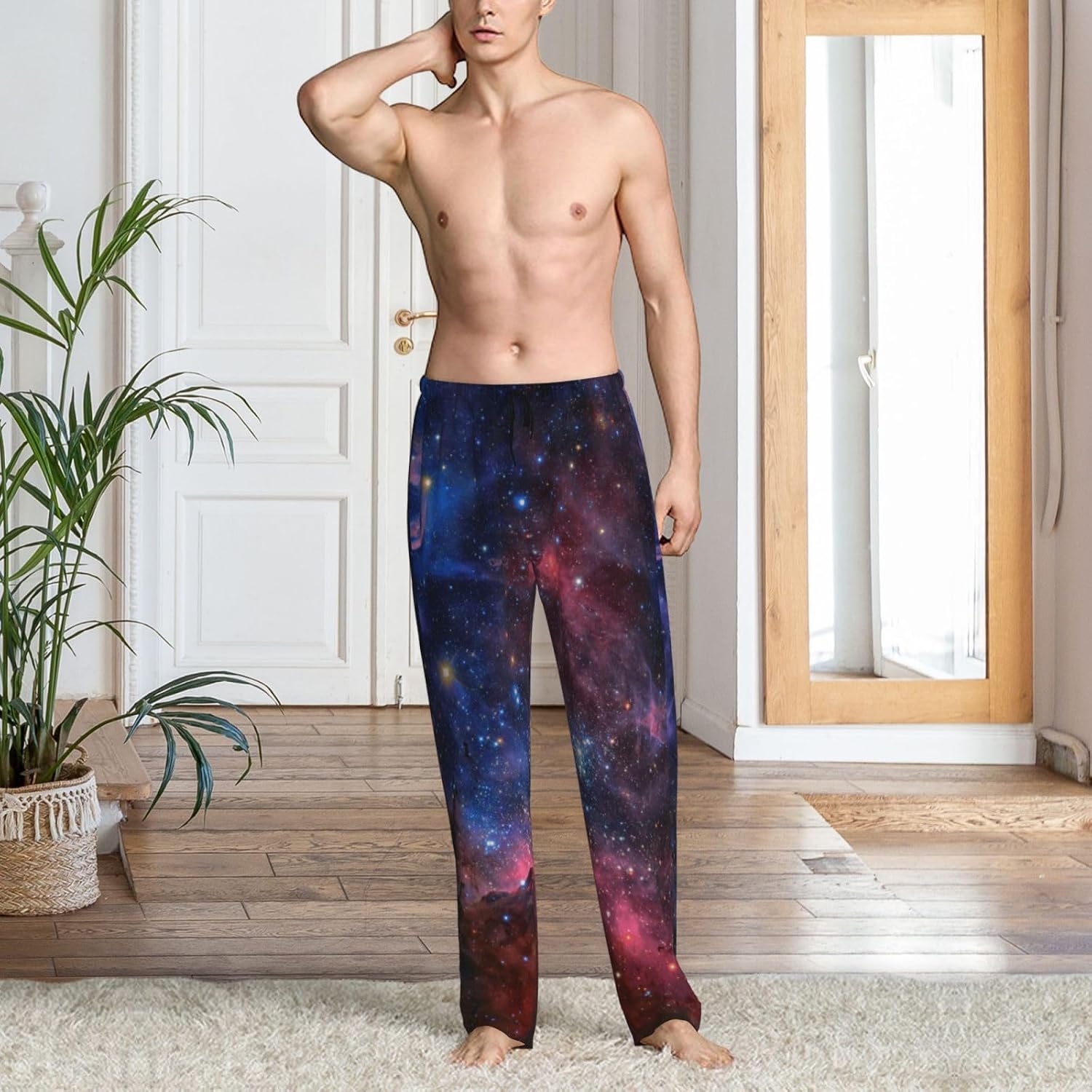 Men's Pajama Pants, Lounge Bottoms, Funny Humorous Beach Wear, Tulle Material, Regular Fit