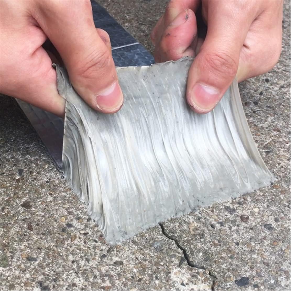 Nastro super impermeabile in gomma butilica Nastro di alluminio, per perdite sul tetto, fessurazioni superficiali, spazio sul davanzale della finestra, rottura del tubo (50mm×5m)