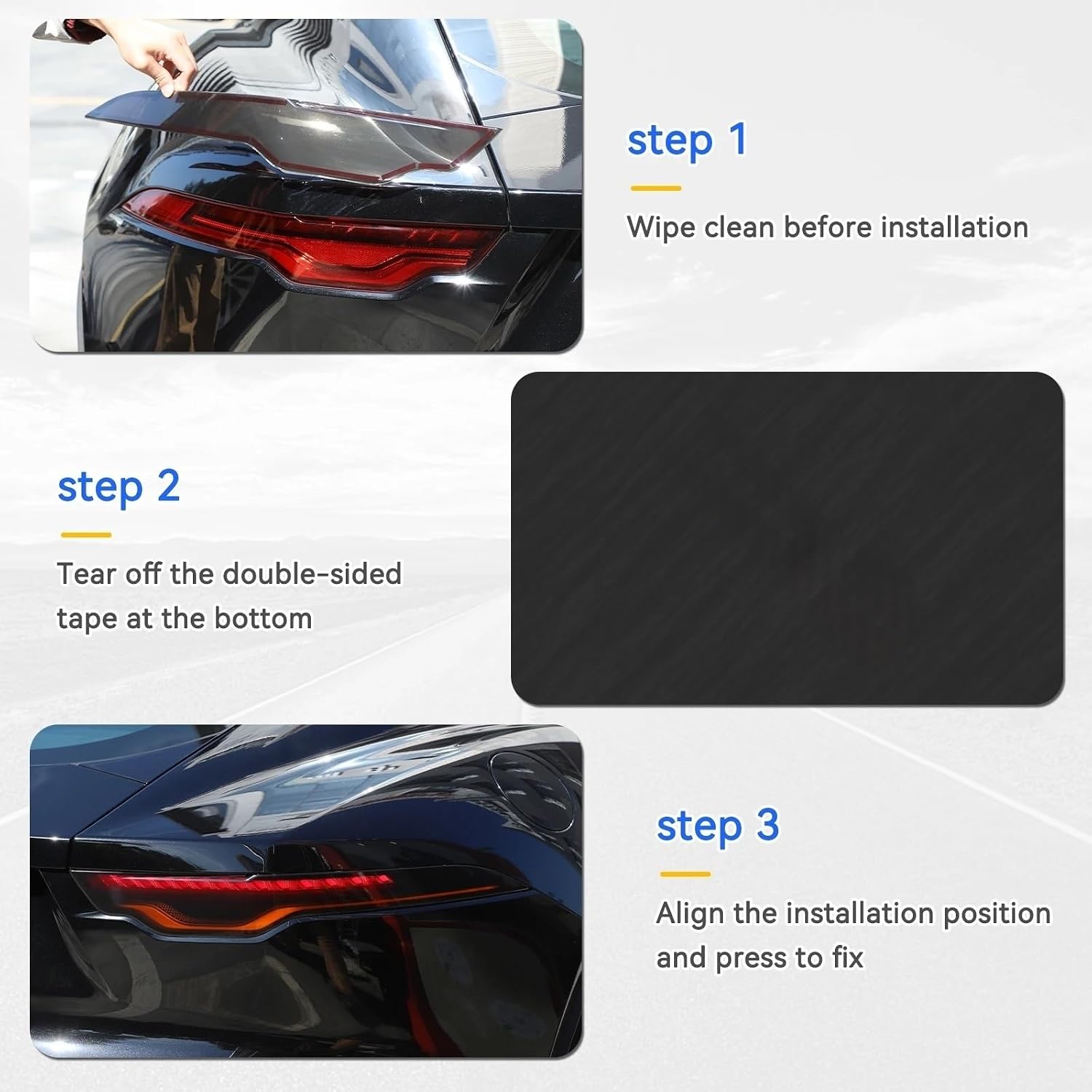 Smoked Black Car Rear Tail Light Decoration Cover Taillight Trim Garnish Lamp Hoods Compatible With Jaguar F-TYPE 2013-2024 Auto Accessories(For F-TYPE 2021-2024)