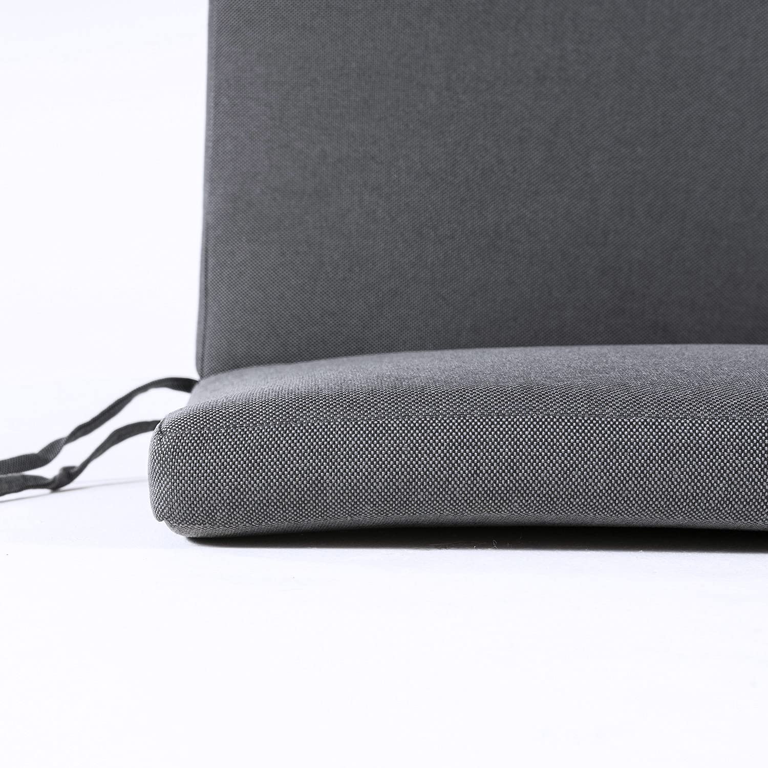 Pack 2 cojines para sillón de jardín reclinable estándar Olefin color gris, Medidas 114x48x5 cm, No pierde color, Desenfundable, Funda de cojín con relleno, Cojines sillas de terraza y comedor
