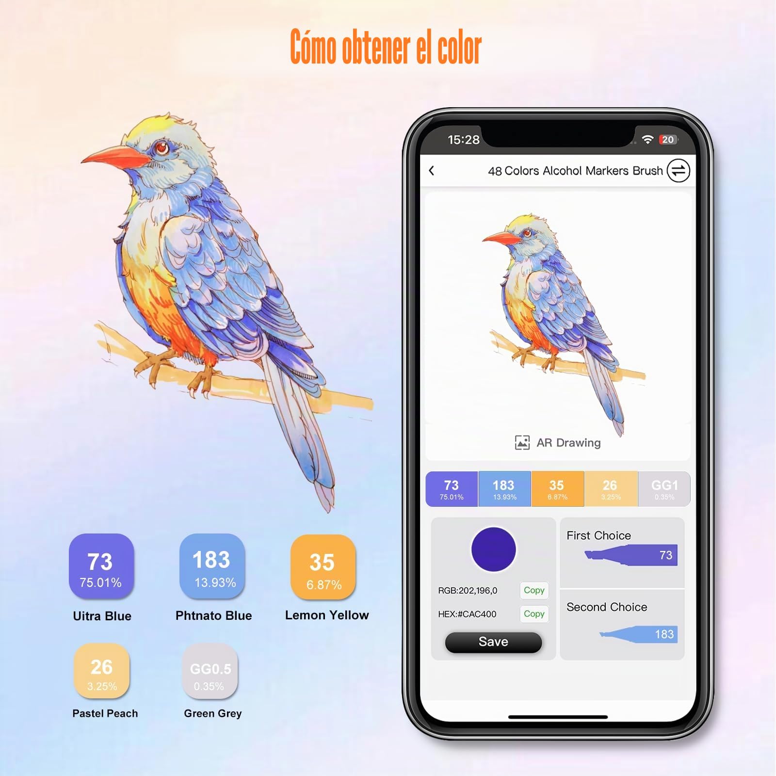 Chen Rui 80 Rotuladores Alcohol con App Markers Doble Punta Pincel y Ancha