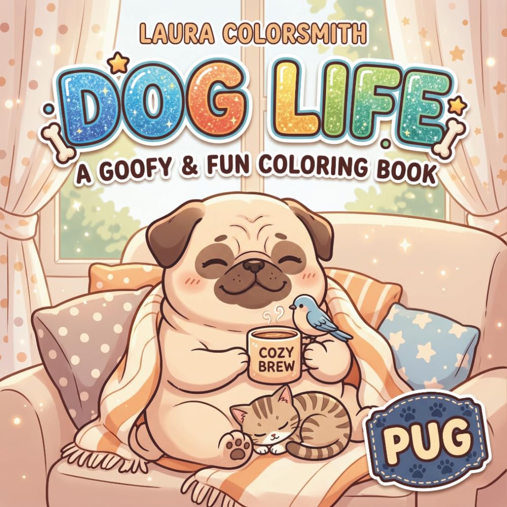 Pug Dog Life - A Goofy & Fun Coloring Book: Bold & Easy Pug Designs – A Fun and Relaxing Coloring Book for Kids, Adults & Dog Lovers (Dog Life Coloring Book)