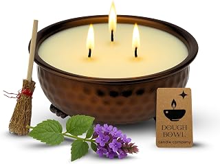 Dough Bowl Candle Co. Witch's Cauldron Scented Candles - Large Candle with Patchouli Scent, Halloween Gifts for Women and Men with 100% Soy Wax, 3 Wick Halloween Decorations Indoor, 50h Burn Time