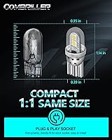 Vista 4 de Combriller 194 - Foco de luz LED blanco, 168 T10 W5W 2825, focos LED con cubierta protectora y diseño de disipador de calor tallado en hueco, focos