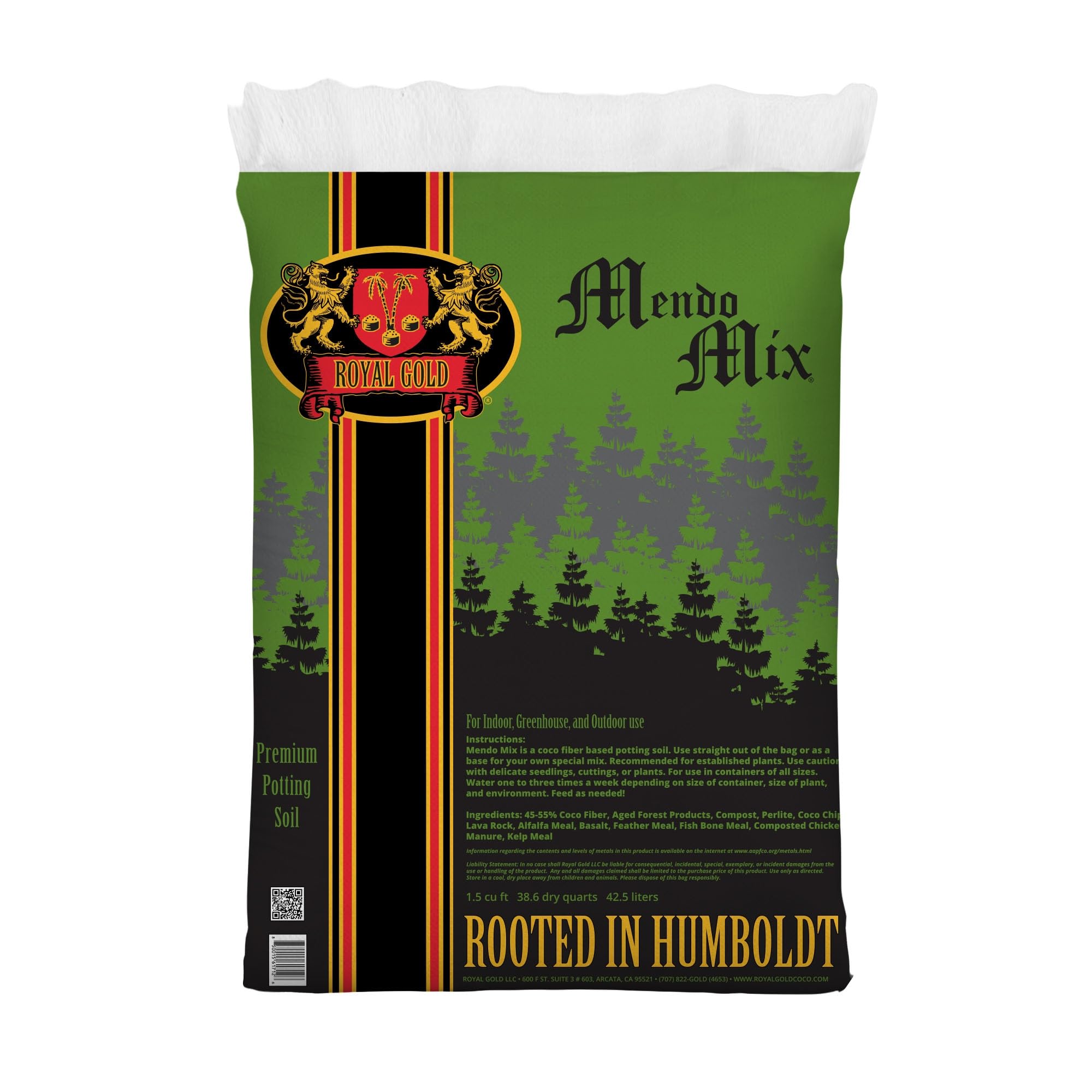 Royal Gold Mendo Mix Soil Amendment, 1.5 Cubic Foot - for Strong Root Development and Aggressive Growth, Ideal for Outdoor Gardening in Hot and Dry Climates