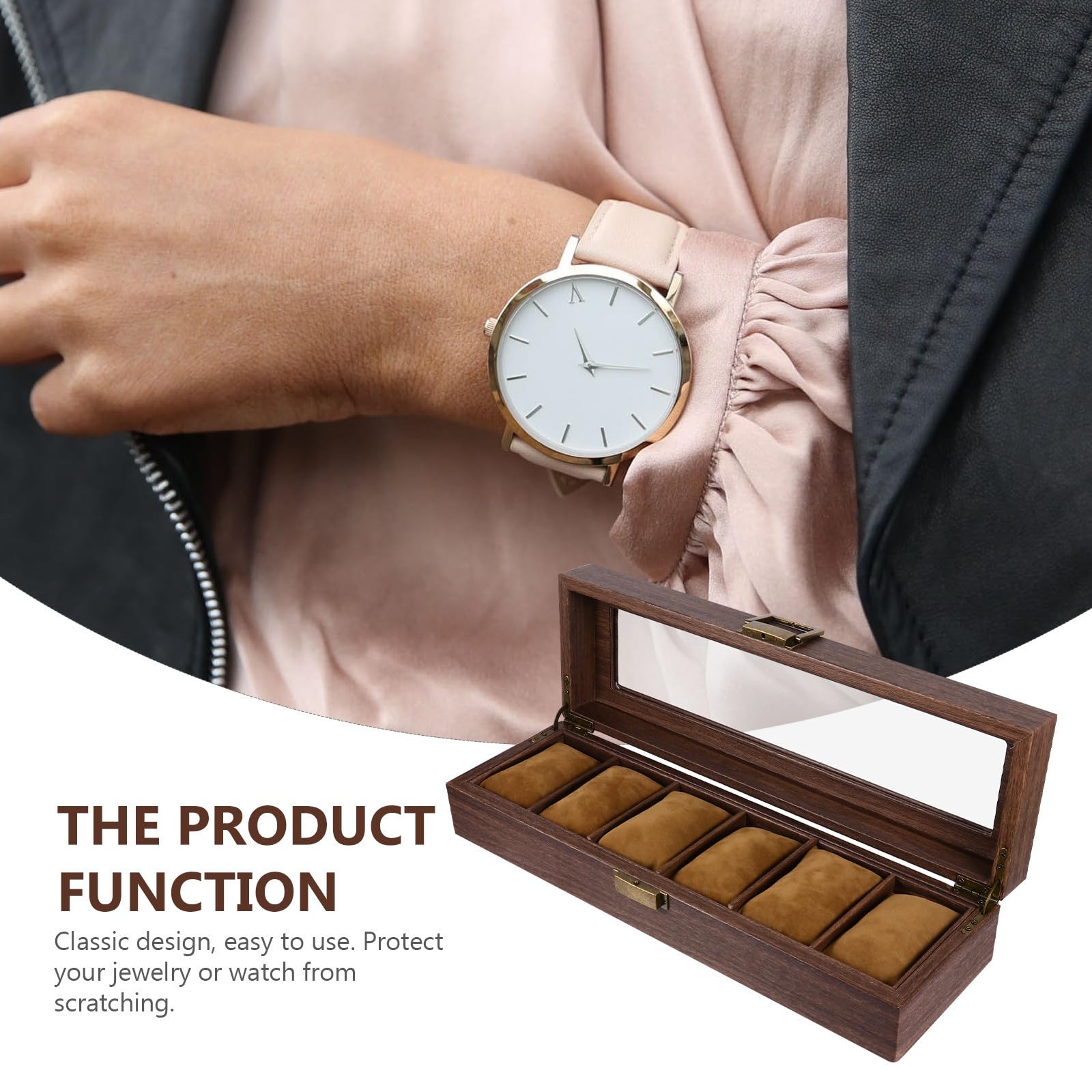 VICASKY Scatola Porta Orologi Uomo Legno, Contenitore Elegante per Gioielli