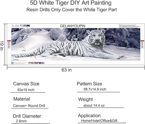 Miniatura 3 de GELANYOUPIN Kit de pintura de cuentas de resina grandes 5D para bricolaje, pintura por números, pintura de bordado de diamantes de imitación de