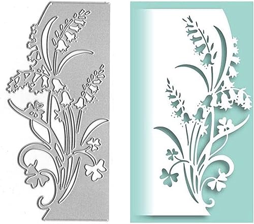 Troqueles de metal de hojas de flores, campanas de encaje de flores de gloria, plantillas de corte de borde para álbumes de recortes, álbumes de