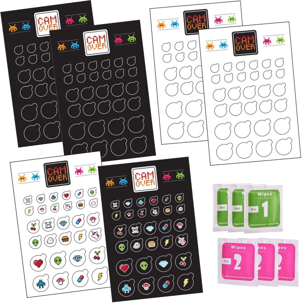 Webcam / Camera Privacy Stickers - Removable, Reusable, Leaves No Residue - Designed for; Smartphones, Tablets, Laptops, Desktops, Smart TVs and Game Devices - 180 Privacy Stickers