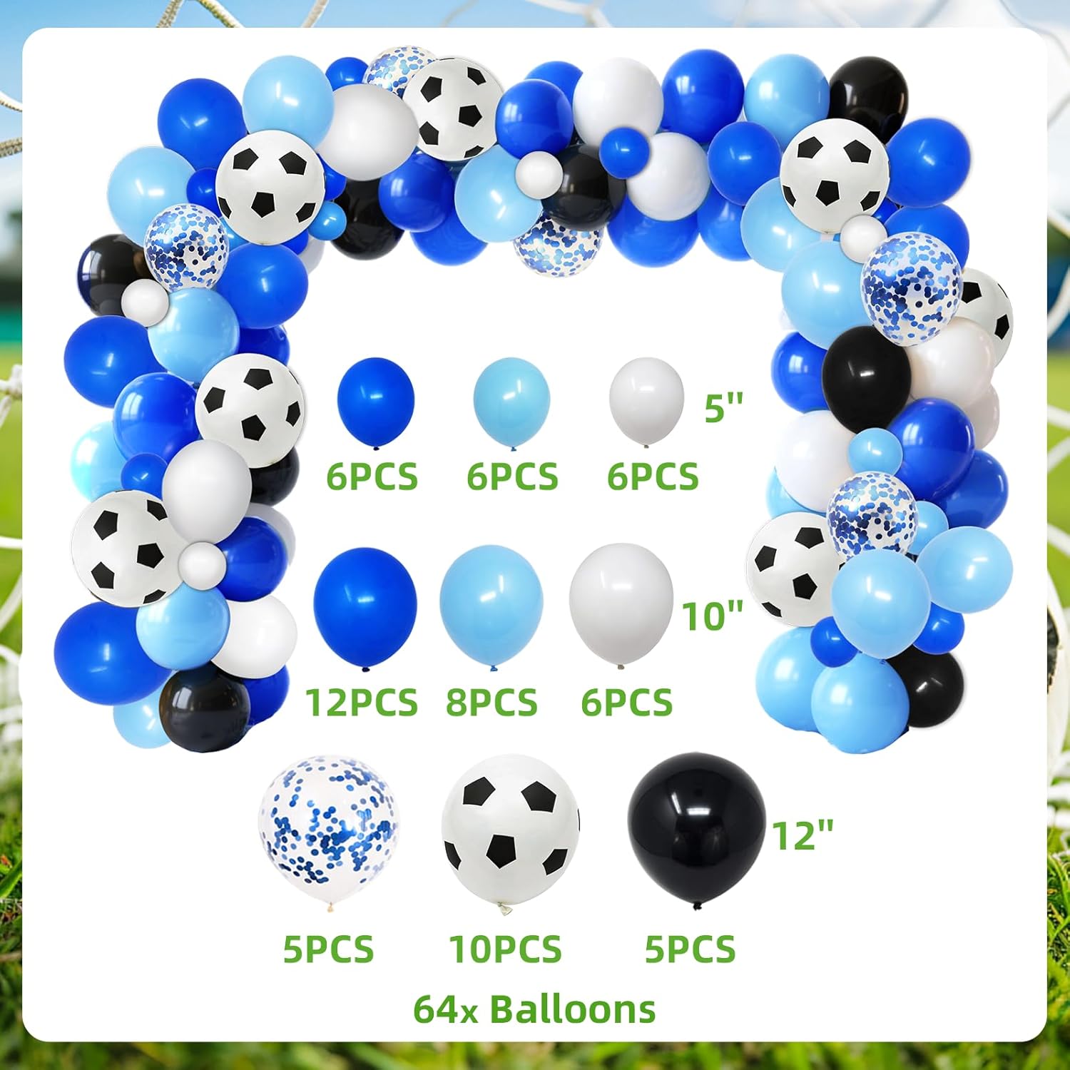89Pcs Soccer Birthday Party Decorations, Soccer Party Decorations with Balloons Arch Happy Birthday Banner Backdrop Cake Topper Hanging Swirl for Men Boys Soccer Theme Birthday Party Supplies - Image 5