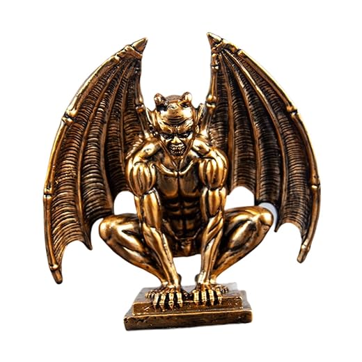 Fenteer Demon Angel Statue Resin Figurine Decoration Collectible Tabletop Ornament Sculpture for Fireplace Bedroom Table Centerpieces