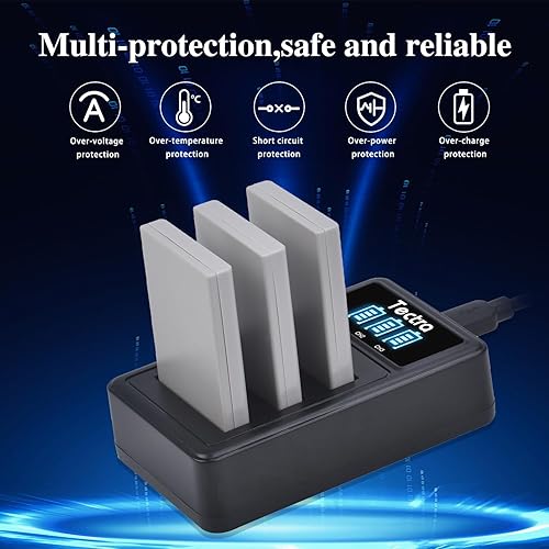 Miniatura 4 de Tectra 3 baterías EN-EL5 ENEL5 + cargador LED de 3 ranuras para Nikon Coolpix P530, P510, P500, P520, P3, P4, P90, P80, P100, P5000, P6000, S10,