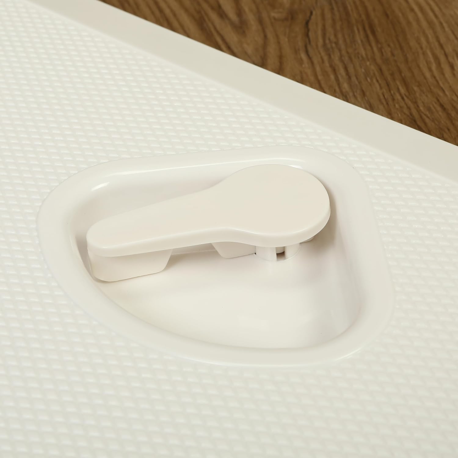 ALMULOO Marine Deck Hatch & Lid Boat Caravan RV Deck 24" x 14" 180 Hinge Recessed Handle White Rectangle(606mm x 353mm) w/Non Slip Surface