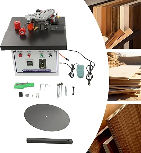 Miniatura 6 de Juego de máquina de bandas de borde, práctica máquina de bandas de borde de escritorio con velocidad ajustable de doble cara revestimiento de doble