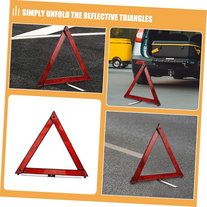 Kit de seguridad con 5 triángulos reflectantes plegables para automóvil miniatura 7