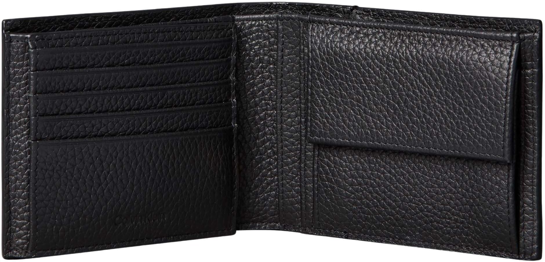Calvin Klein Cartera Hombre Foil Emboss Trifold de Piel, Negro (Black), Talla Única