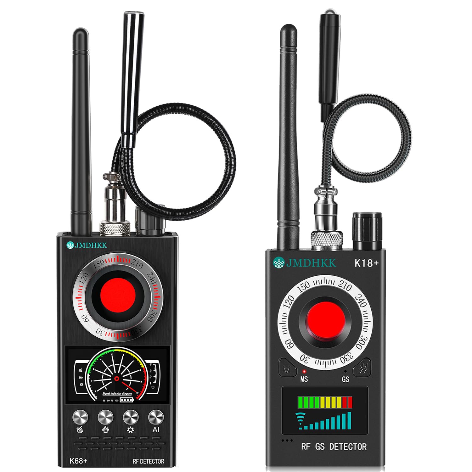 JMDHKK K68+ & K18+ Hidden Camera Detector Bundle – Bug Detector & Privacy Protection Device for Home, Office, Hotel, Car & Travel (Black)