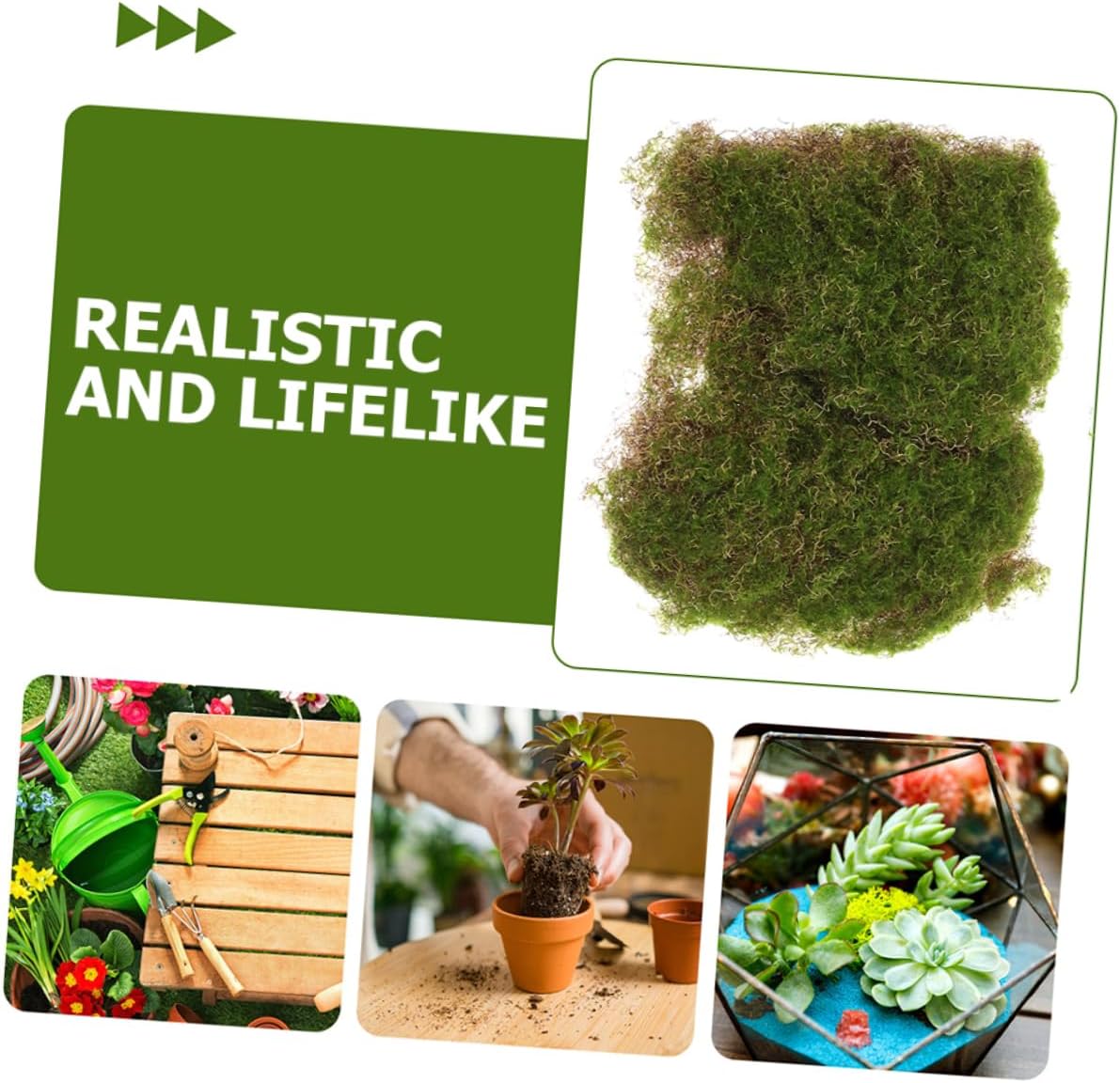 balacoo 2pcs Artificial Moss for Decorative DIY Projects Realistic Moss Mat for Plant Pots Aquariums and Landscape Decor Soft and Flexible Green Turf for Crafting and Home Decoration