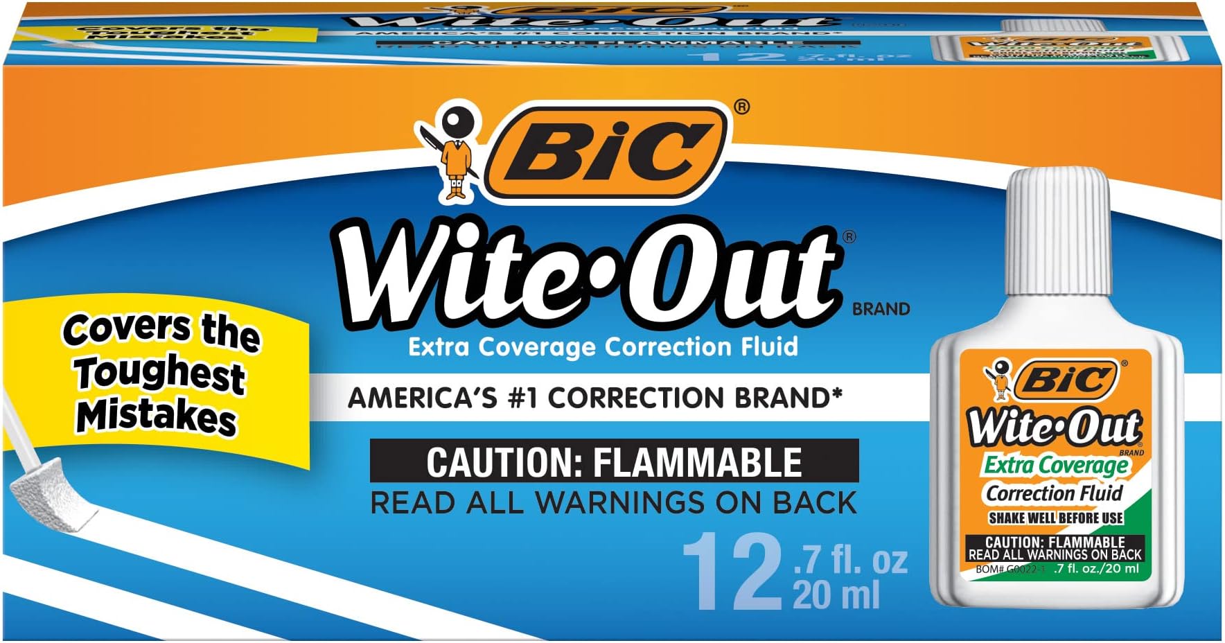 Reviews For BIC Wite-Out Brand Extra Coverage Correction Fluid 20 Ml White Covers The Toughest Mistakes 3 Count Bic - View #11